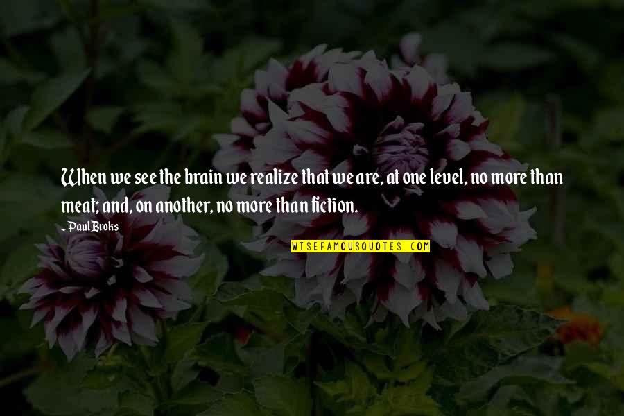 Haywire Prison Quotes By Paul Broks: When we see the brain we realize that