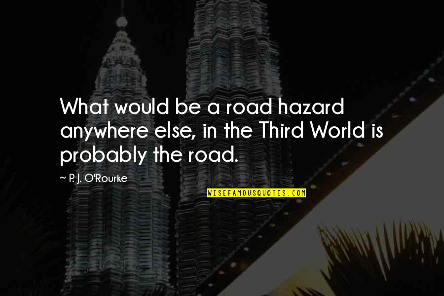 Hazards Quotes By P. J. O'Rourke: What would be a road hazard anywhere else,