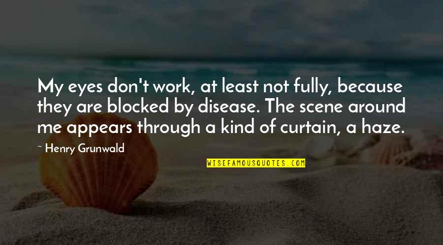 Haze Quotes By Henry Grunwald: My eyes don't work, at least not fully, Haze Quotes By Henry Grunwald: My eyes don't work, at least not fully,