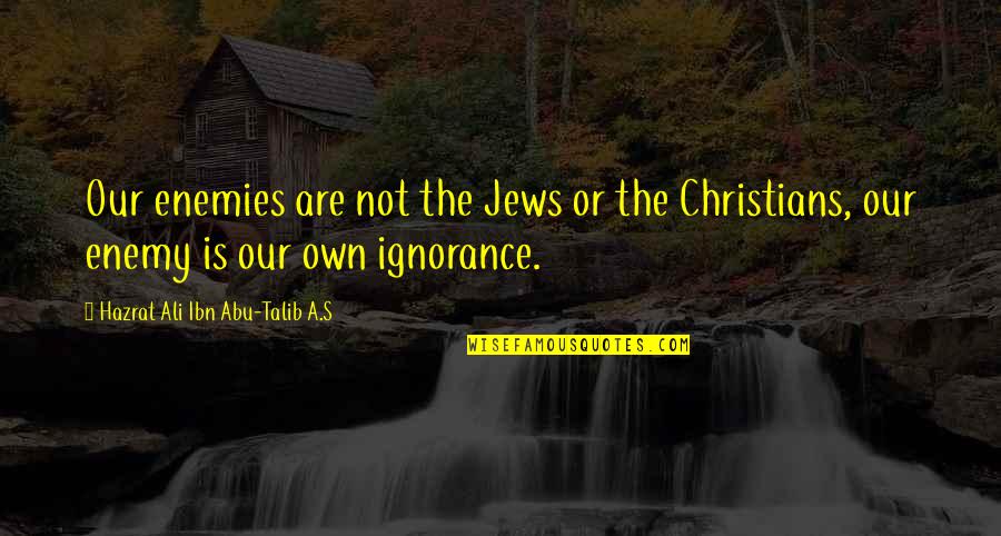 Hazrat Ali A S Quotes By Hazrat Ali Ibn Abu-Talib A.S: Our enemies are not the Jews or the