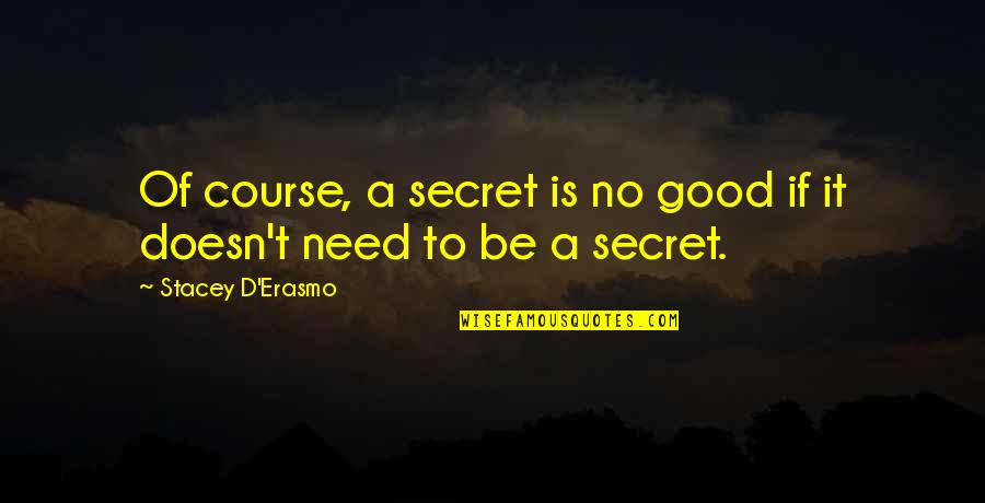 Hazrat Ali Ra Beautiful Quotes By Stacey D'Erasmo: Of course, a secret is no good if Hazrat Ali Ra Beautiful Quotes By Stacey D'Erasmo: Of course, a secret is no good if