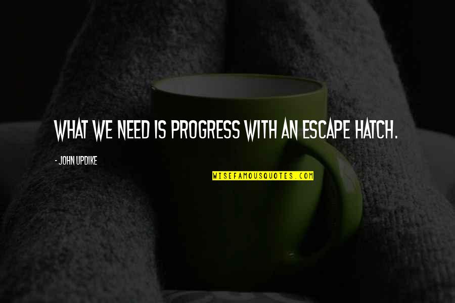 Hct Quotes By John Updike: What we need is progress with an escape