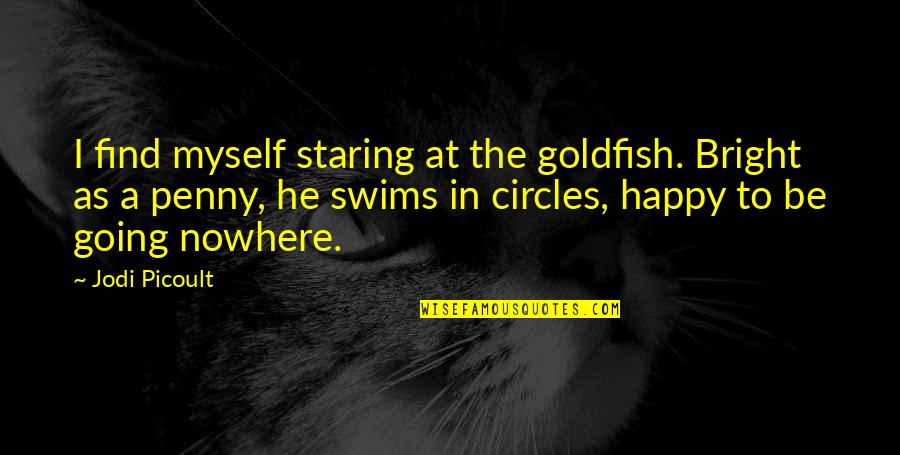 He A Keeper Quotes By Jodi Picoult: I find myself staring at the goldfish. Bright