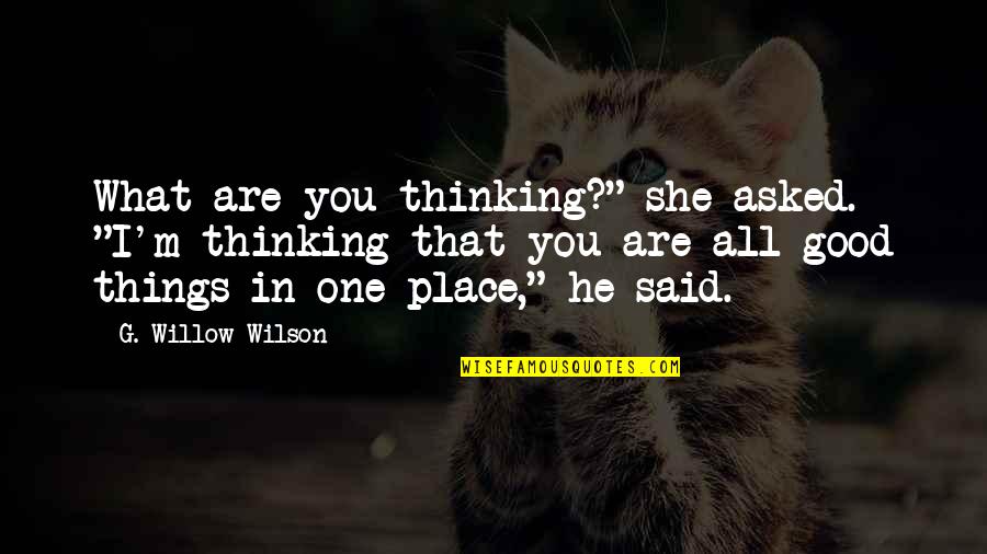 He Asked And She Said Yes Quotes By G. Willow Wilson: What are you thinking?" she asked. "I'm thinking