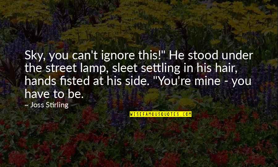 He Can't Be Mine Quotes By Joss Stirling: Sky, you can't ignore this!" He stood under