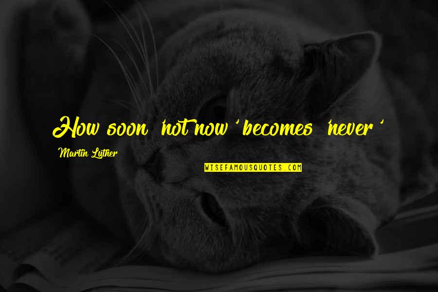 He Chose Me Not You Quotes By Martin Luther: How soon 'not now' becomes 'never'!