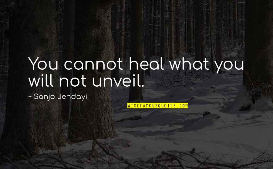 He Don't Care Anymore Quotes By Sanjo Jendayi: You cannot heal what you will not unveil.