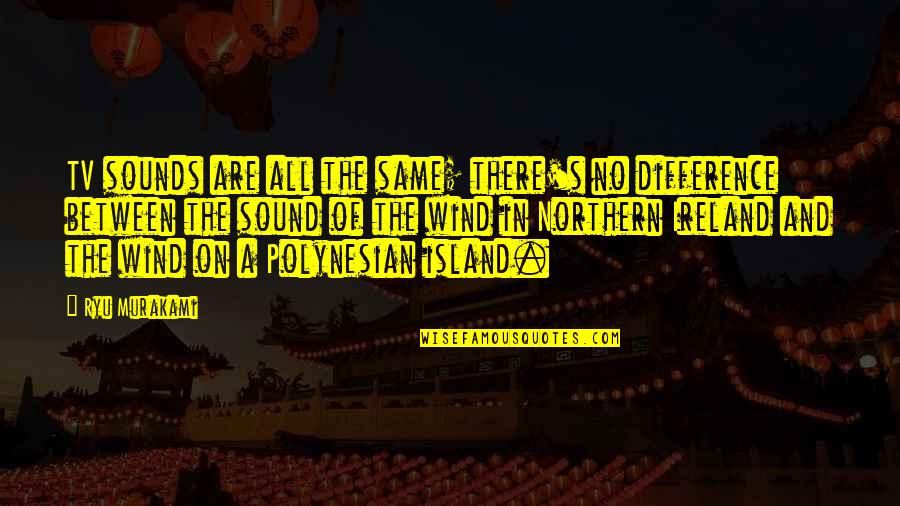 He Dont Care Quotes By Ryu Murakami: TV sounds are all the same; there's no He Dont Care Quotes By Ryu Murakami: TV sounds are all the same; there's no