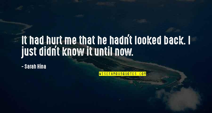 He Hurt Me Quotes By Sarah Hina: It had hurt me that he hadn't looked