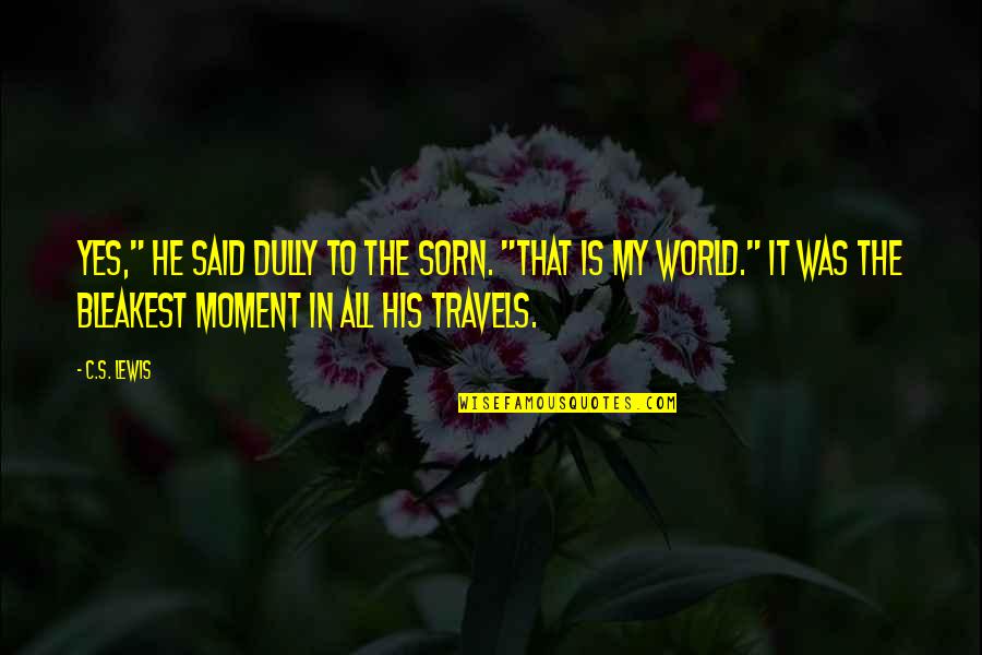 He Is My World Quotes By C.S. Lewis: Yes," he said dully to the sorn. "That