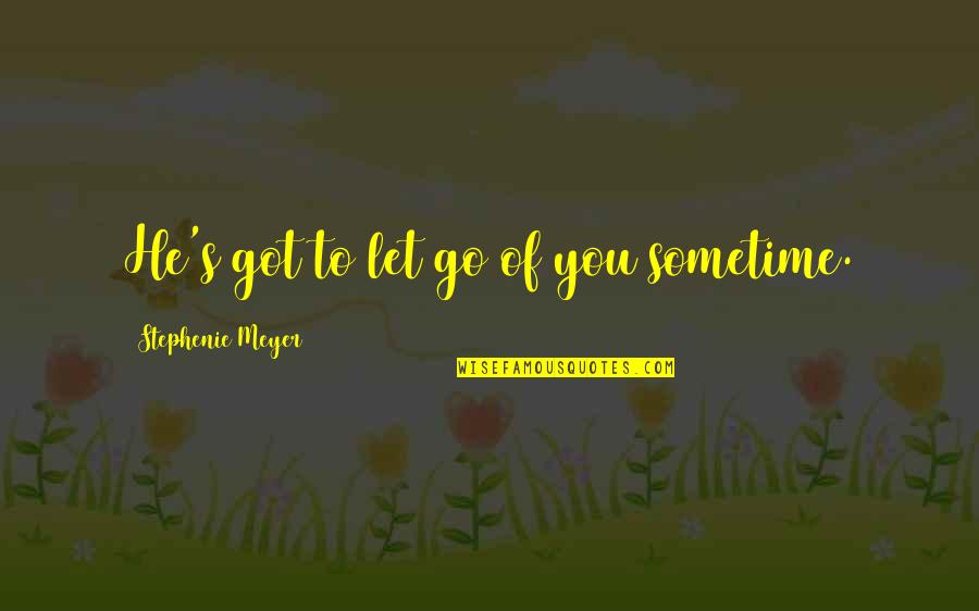 He Let You Go Quotes By Stephenie Meyer: He's got to let go of you sometime.