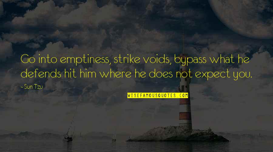 He Not Into You Quotes By Sun Tzu: Go into emptiness, strike voids, bypass what he