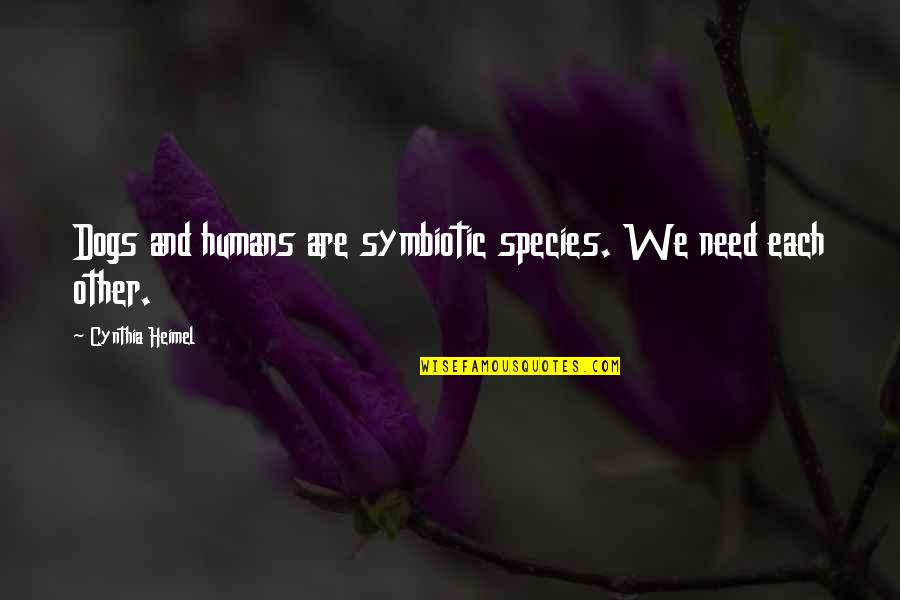 He Treat Me Like A Princess Quotes By Cynthia Heimel: Dogs and humans are symbiotic species. We need He Treat Me Like A Princess Quotes By Cynthia Heimel: Dogs and humans are symbiotic species. We need