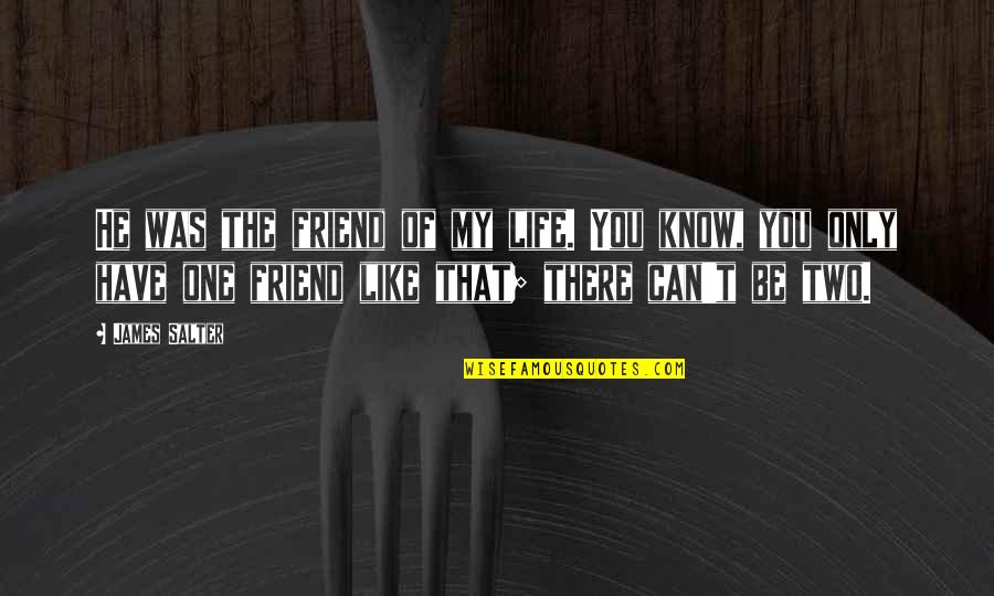 He Was My Life Quotes By James Salter: He was the friend of my life. You