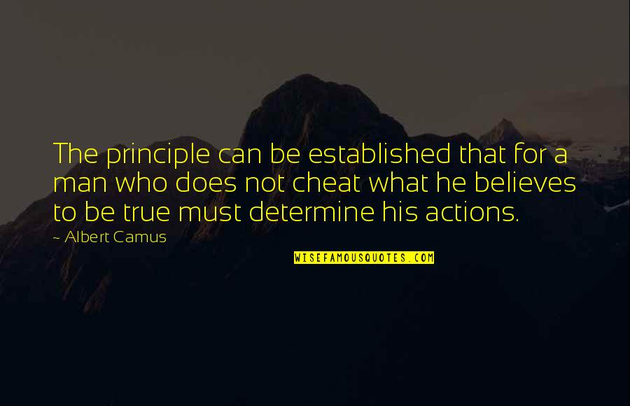 He Who Believes Quotes By Albert Camus: The principle can be established that for a