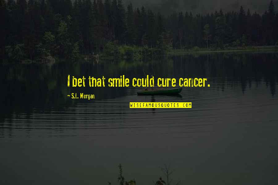 He Who Dares Wins Quotes By S.L. Morgan: I bet that smile could cure cancer.