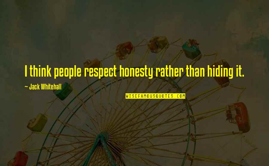 He Will Regret Leaving You Quotes By Jack Whitehall: I think people respect honesty rather than hiding