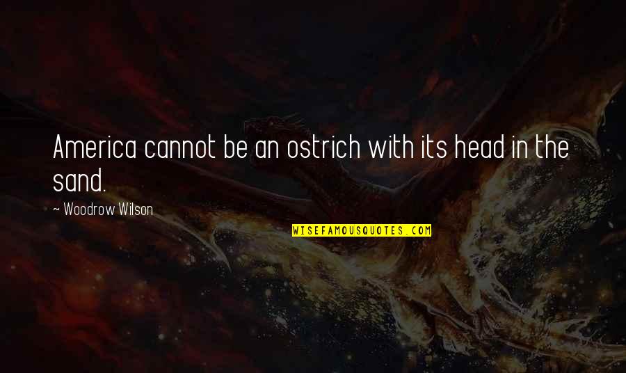 Head In Sand Quotes By Woodrow Wilson: America cannot be an ostrich with its head