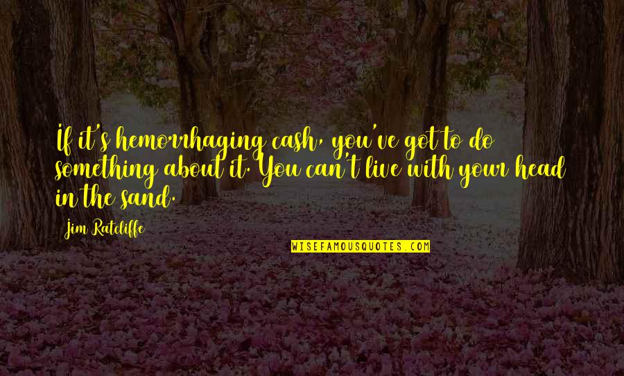 Head In The Sand Quotes By Jim Ratcliffe: If it's hemorrhaging cash, you've got to do Head In The Sand Quotes By Jim Ratcliffe: If it's hemorrhaging cash, you've got to do