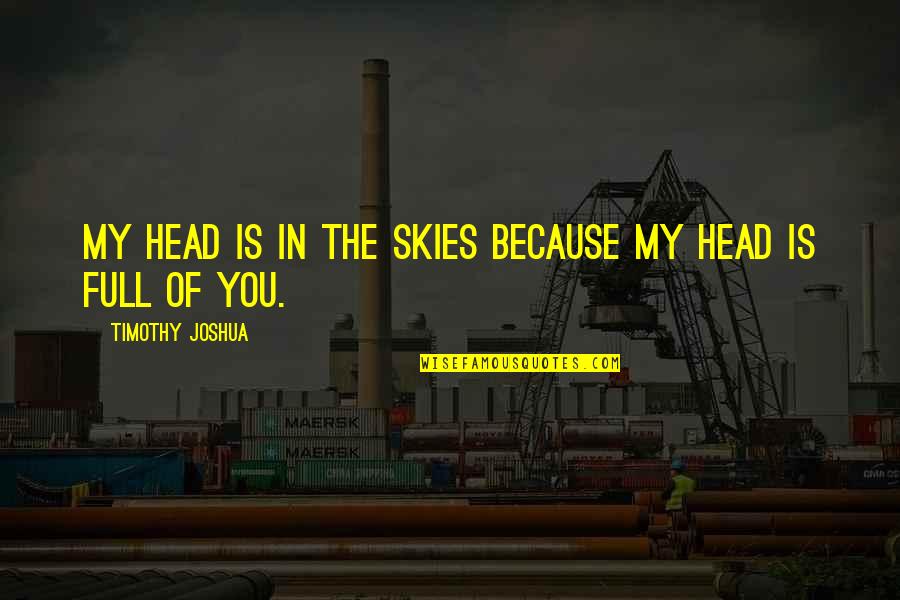 Head Of Quotes By Timothy Joshua: My head is in the skies because my Head Of Quotes By Timothy Joshua: My head is in the skies because my