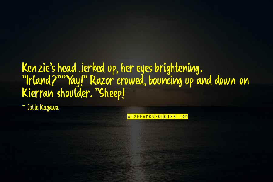 Head On Shoulder Quotes By Julie Kagawa: Kenzie's head jerked up, her eyes brightening. "Irland?""Yay!"