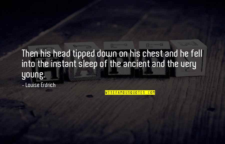 Head On Your Chest Quotes By Louise Erdrich: Then his head tipped down on his chest