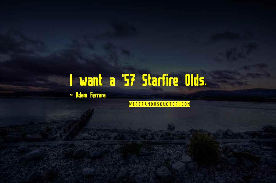Head Rag Quotes By Adam Ferrara: I want a '57 Starfire Olds.