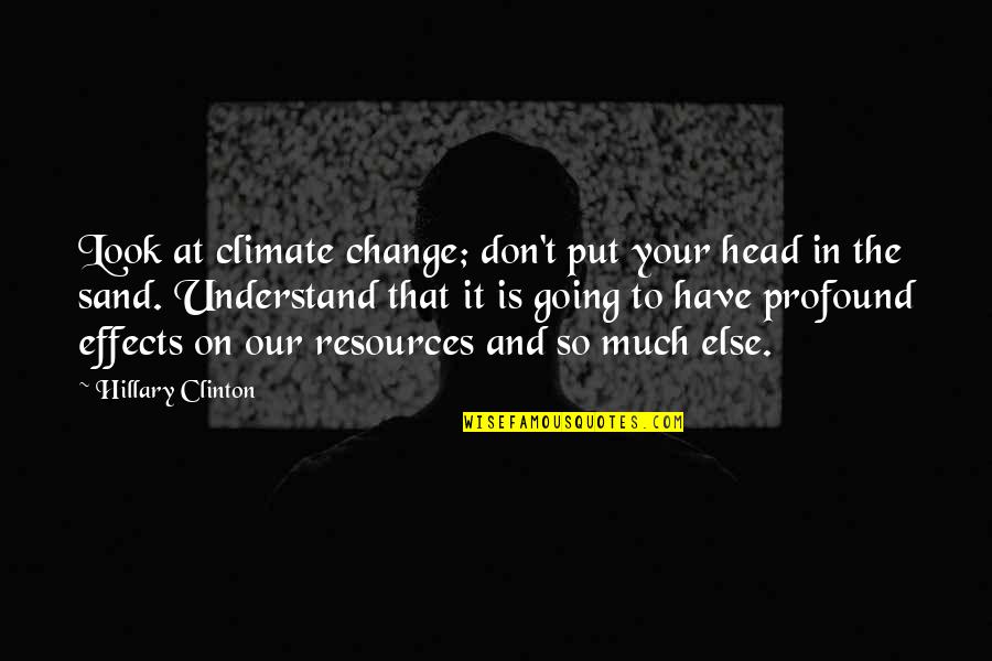 Head The Sand Quotes By Hillary Clinton: Look at climate change; don't put your head