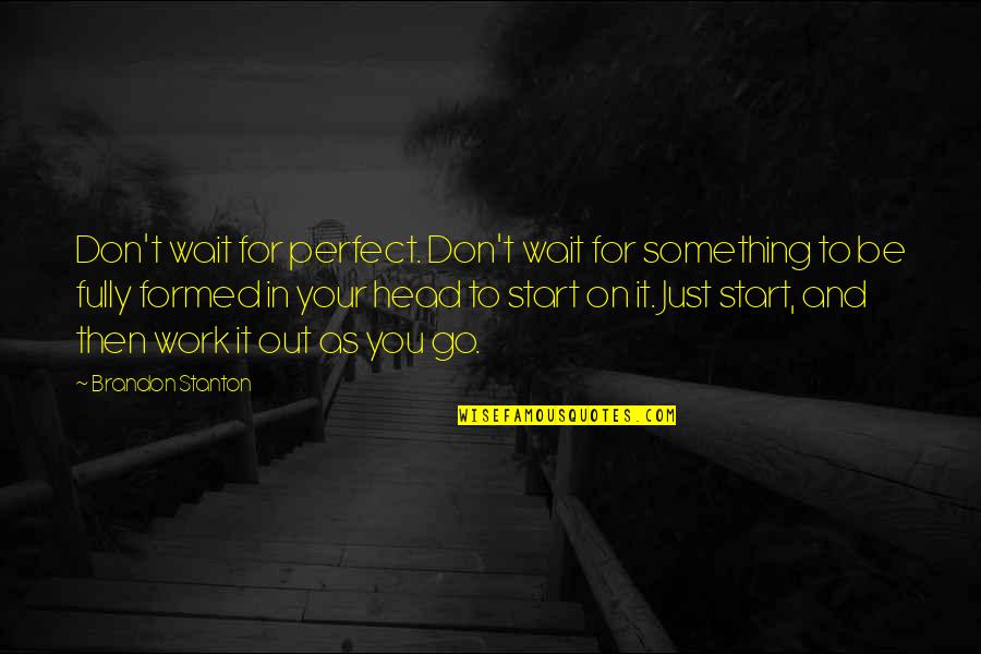 Head Work Quotes By Brandon Stanton: Don't wait for perfect. Don't wait for something