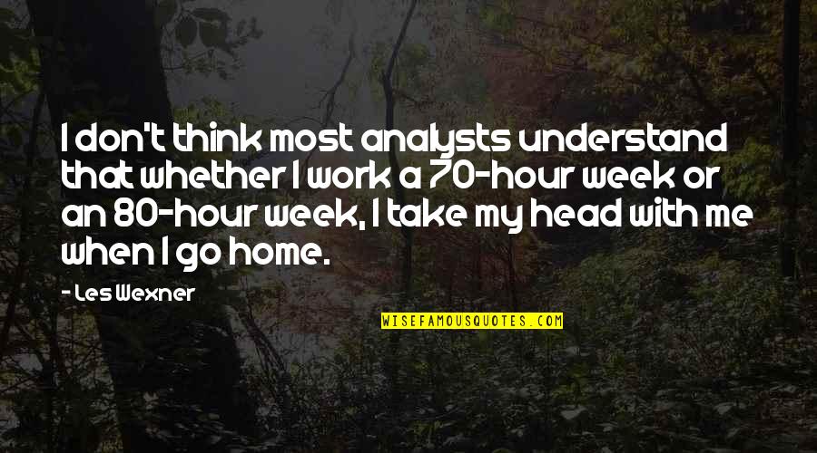 Head Work Quotes By Les Wexner: I don't think most analysts understand that whether Head Work Quotes By Les Wexner: I don't think most analysts understand that whether