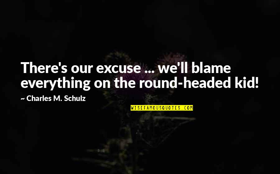 Headed Quotes By Charles M. Schulz: There's our excuse ... we'll blame everything on