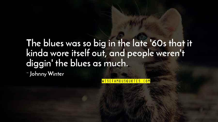 Headed To Beach Quotes By Johnny Winter: The blues was so big in the late Headed To Beach Quotes By Johnny Winter: The blues was so big in the late