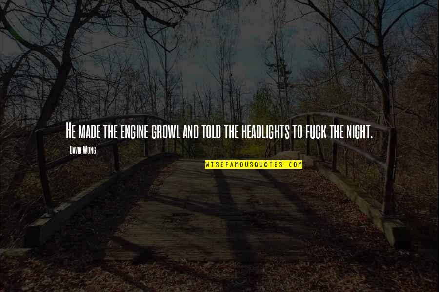 Headlights On Quotes By David Wong: He made the engine growl and told the