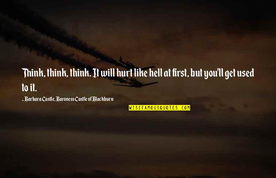 Headlightsdepot Quotes By Barbara Castle, Baroness Castle Of Blackburn: Think, think, think. It will hurt like hell
