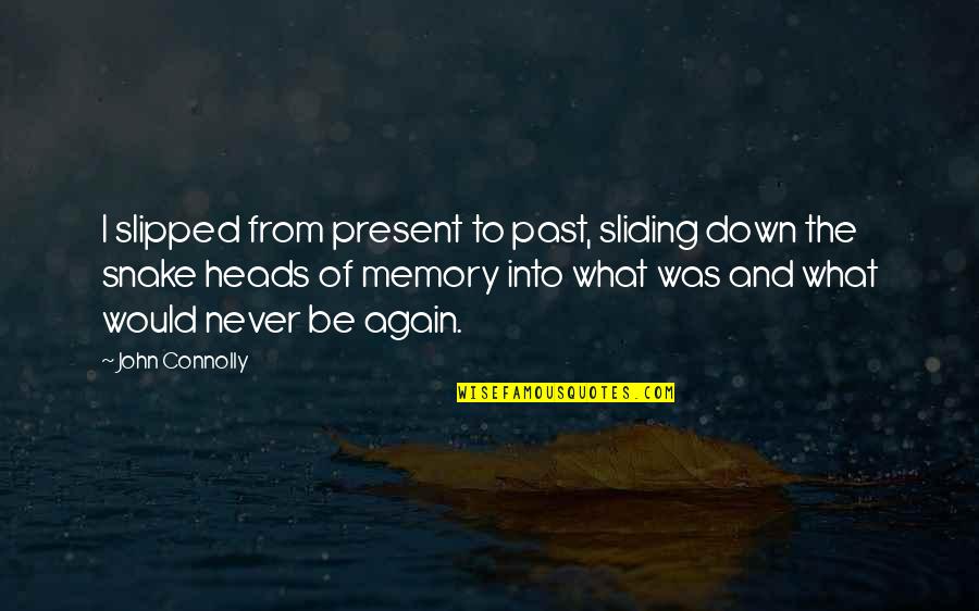Heads Down Quotes By John Connolly: I slipped from present to past, sliding down