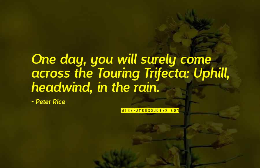 Headwind Quotes By Peter Rice: One day, you will surely come across the