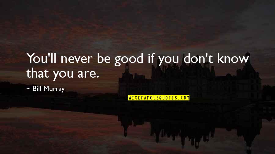 Heady Glass Quotes By Bill Murray: You'll never be good if you don't know