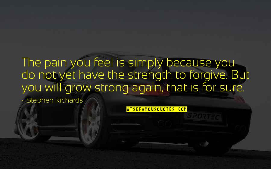 Healing And Strength Quotes By Stephen Richards: The pain you feel is simply because you