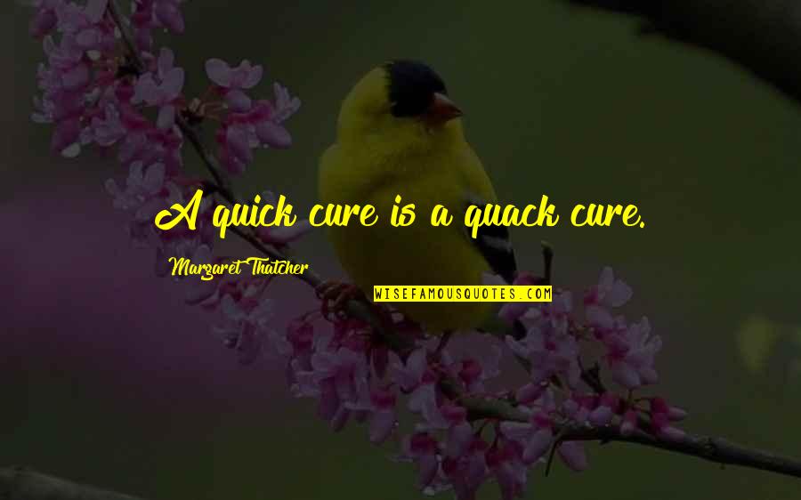 Healing Is Quotes By Margaret Thatcher: A quick cure is a quack cure.
