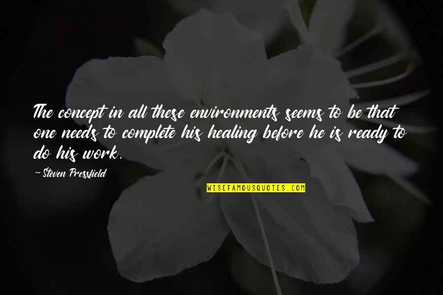 Healing Is Quotes By Steven Pressfield: The concept in all these environments seems to