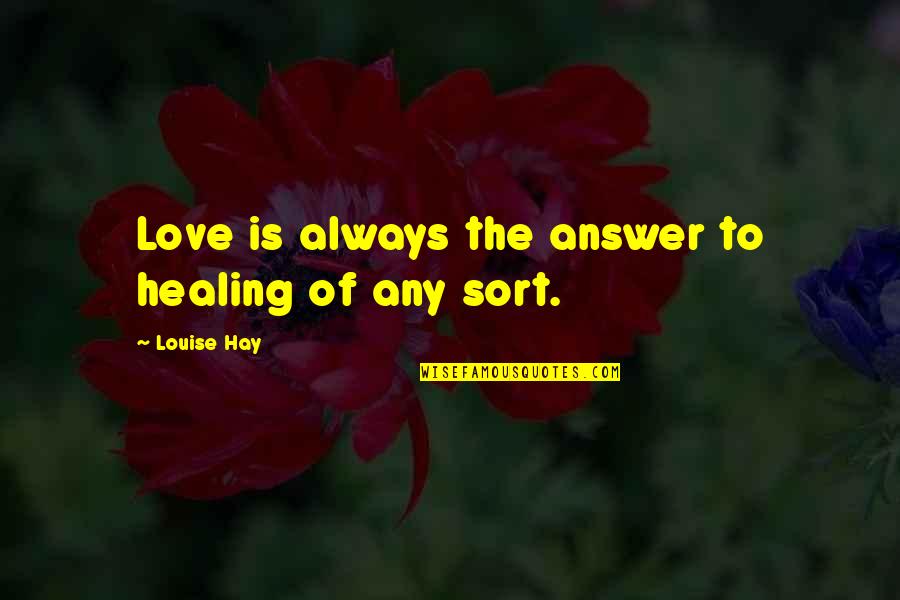 Healing Love Quotes By Louise Hay: Love is always the answer to healing of