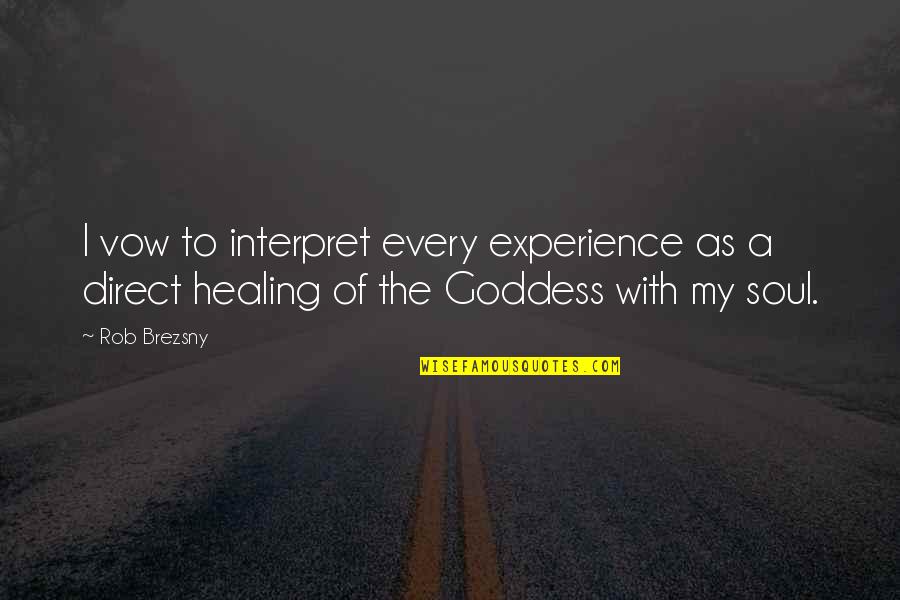 Healing Soul Quotes By Rob Brezsny: I vow to interpret every experience as a
