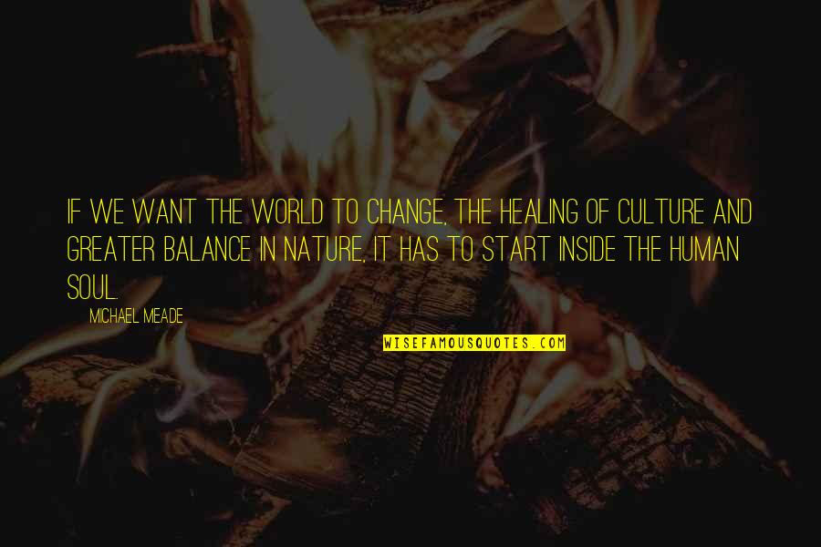 Healing The Soul Quotes By Michael Meade: If we want the world to change, the