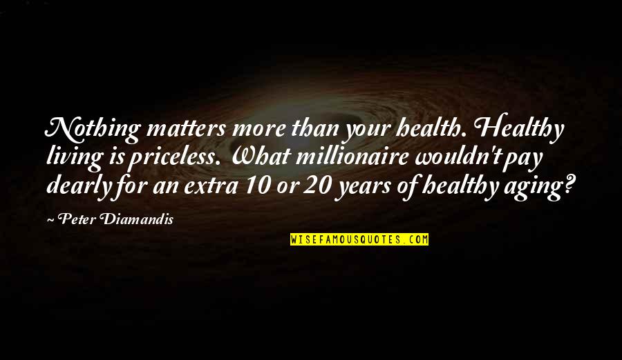 Health And Aging Quotes By Peter Diamandis: Nothing matters more than your health. Healthy living