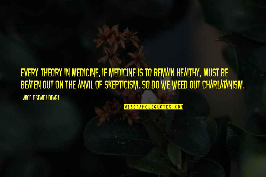 Health And Medicine Quotes By Alice Tisdale Hobart: Every theory in medicine, if medicine is to