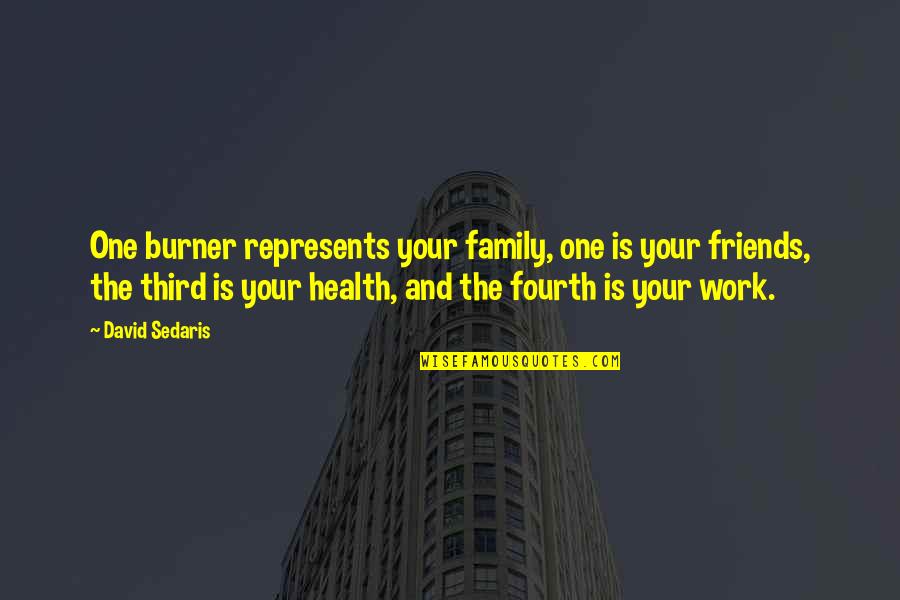 Health And Work Quotes By David Sedaris: One burner represents your family, one is your