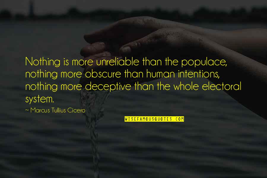 Health Care Exchange Quotes By Marcus Tullius Cicero: Nothing is more unreliable than the populace, nothing