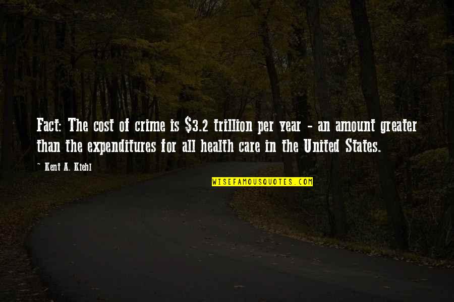 Health Care For All Quotes By Kent A. Kiehl: Fact: The cost of crime is $3.2 trillion Health Care For All Quotes By Kent A. Kiehl: Fact: The cost of crime is $3.2 trillion