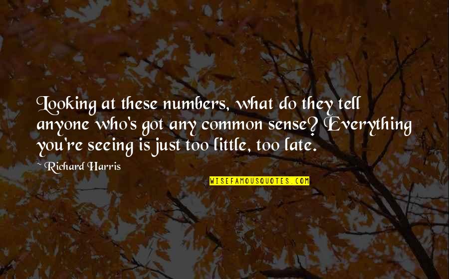 Health Corner Quotes By Richard Harris: Looking at these numbers, what do they tell