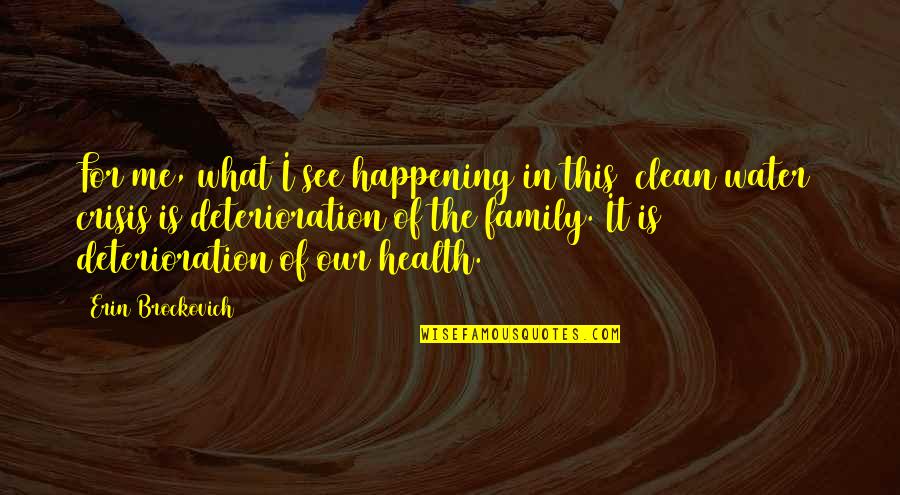 Health Crisis Quotes By Erin Brockovich: For me, what I see happening in this